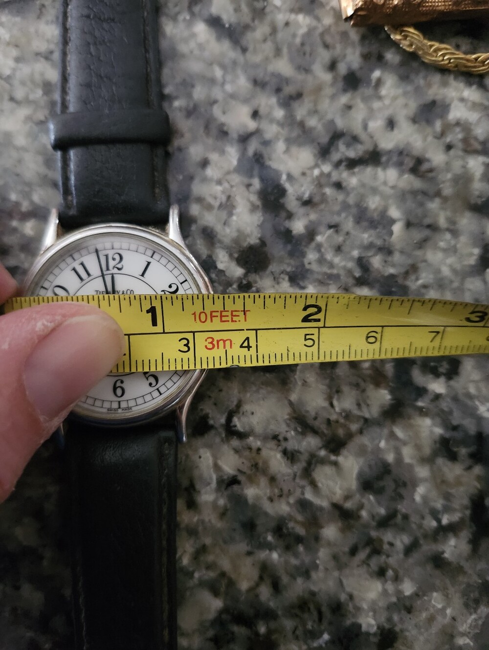 Vtg 90's Tiffany & Co. White Dial Black Leather Strap Watch - Picture 15 of 16